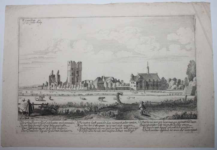Vue des ruines de Huis te Kleef, proche Haarlem.