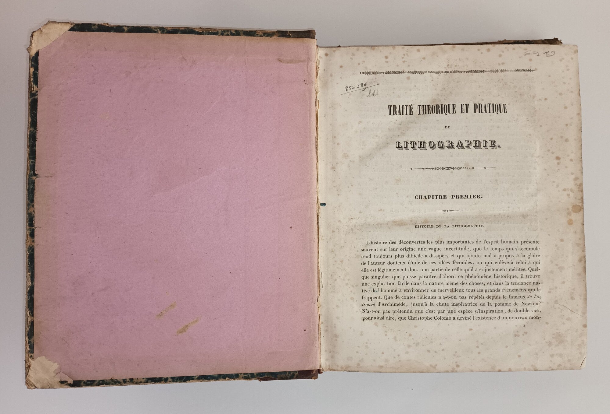 Traité théorique et pratique de lithographie.1839.