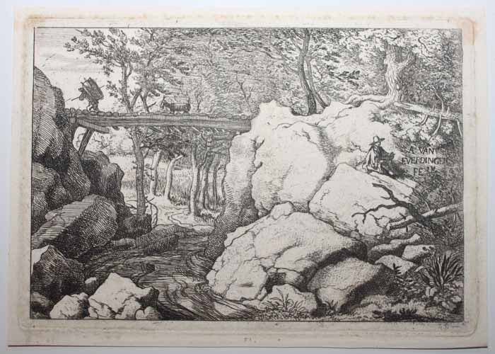 Le porteur et sa chèvre sur le pont en bois.