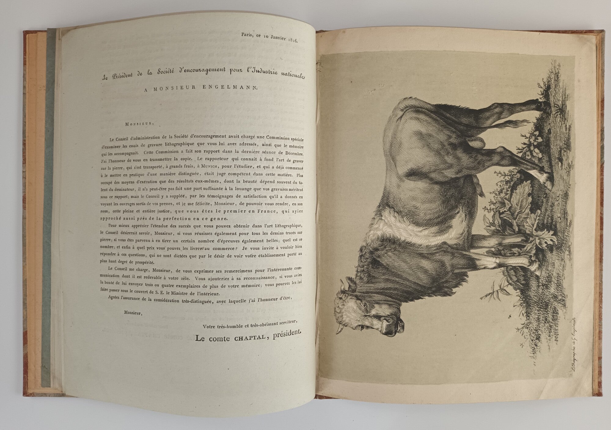 Rapport sur la lithographie introduite en France.1815.