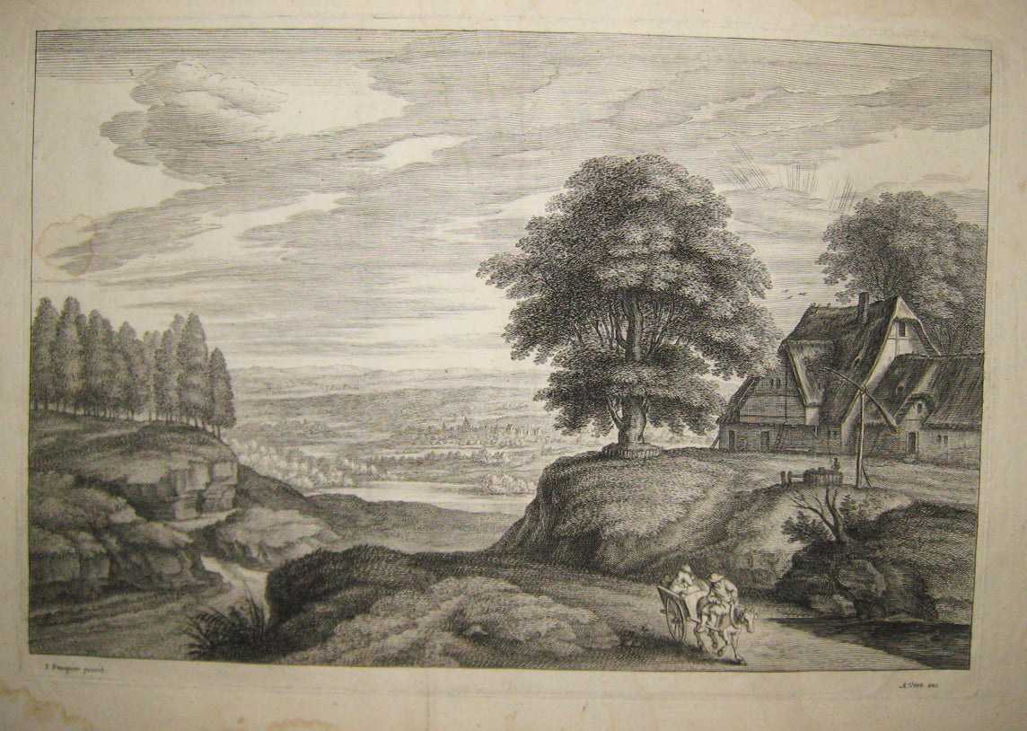 Paysage avec une ferme.