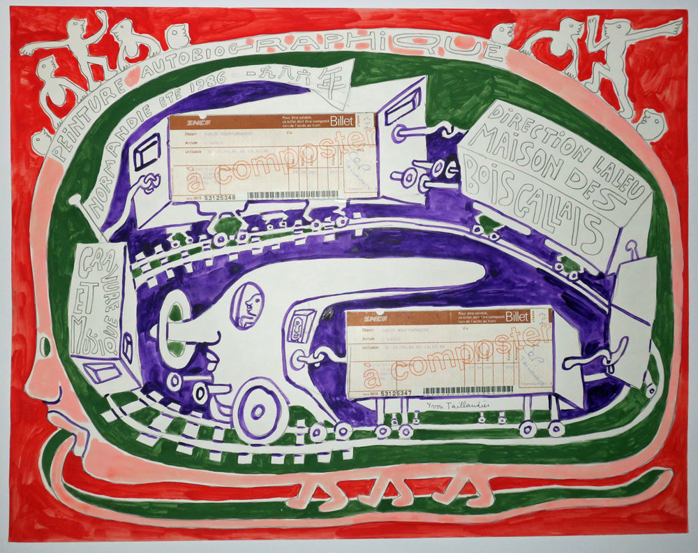 Peinture autobiographique (Billets de train, voyage…)