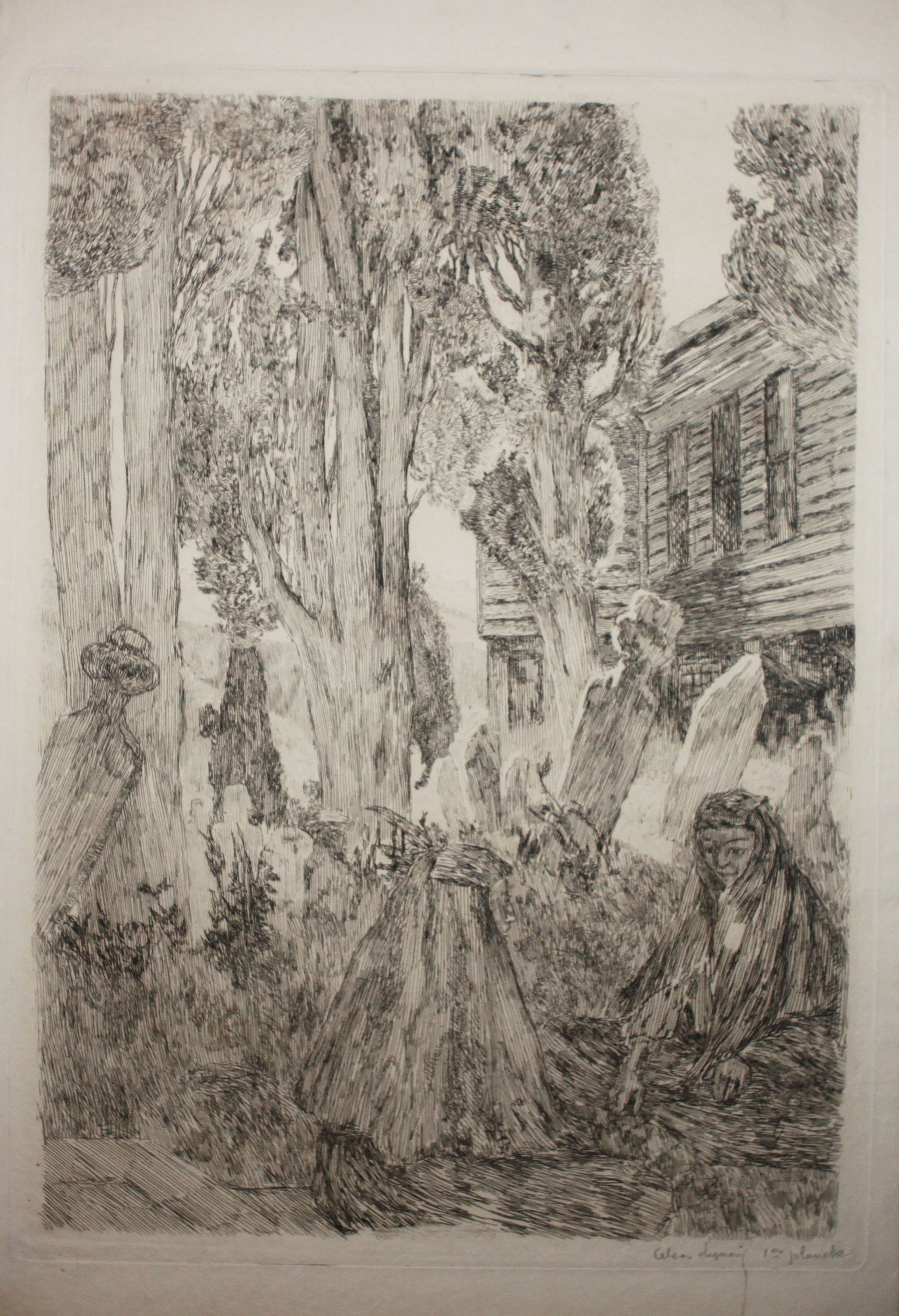 Sous les cyprès d'Eyoub. (1ère planche).