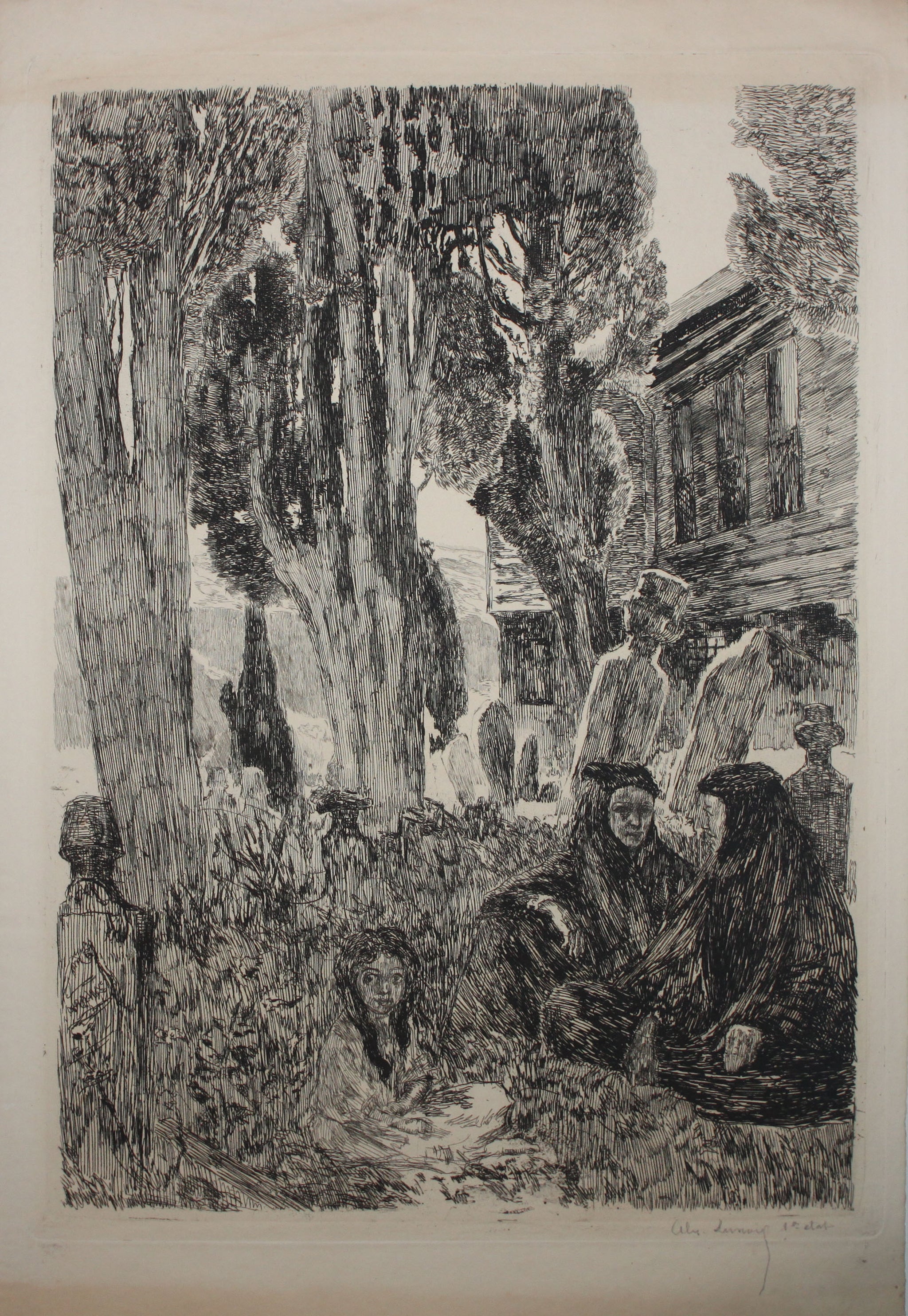 Sous les cyprès d'Eyoub. (2ème planche).