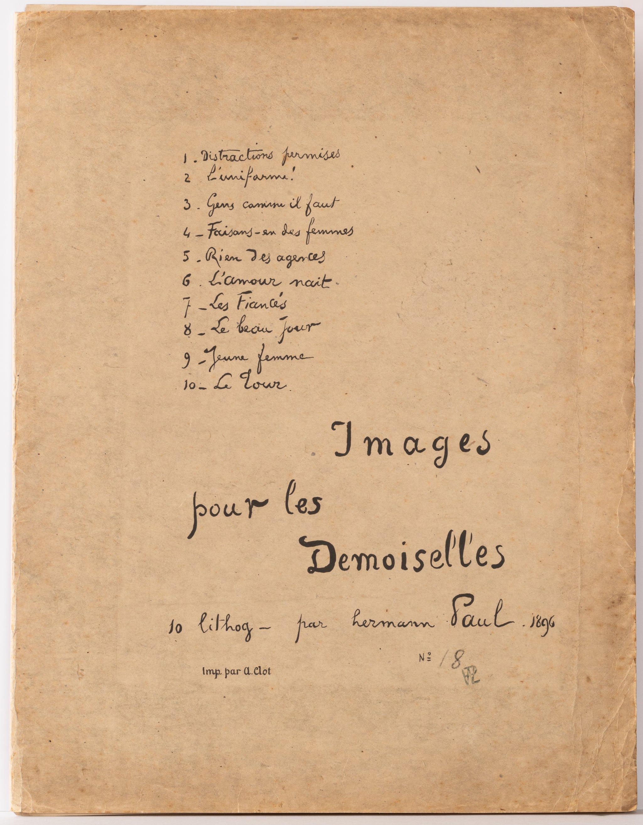 Images pour les Demoiselles, 10 lithographies par Hermann-Paul. 1896.