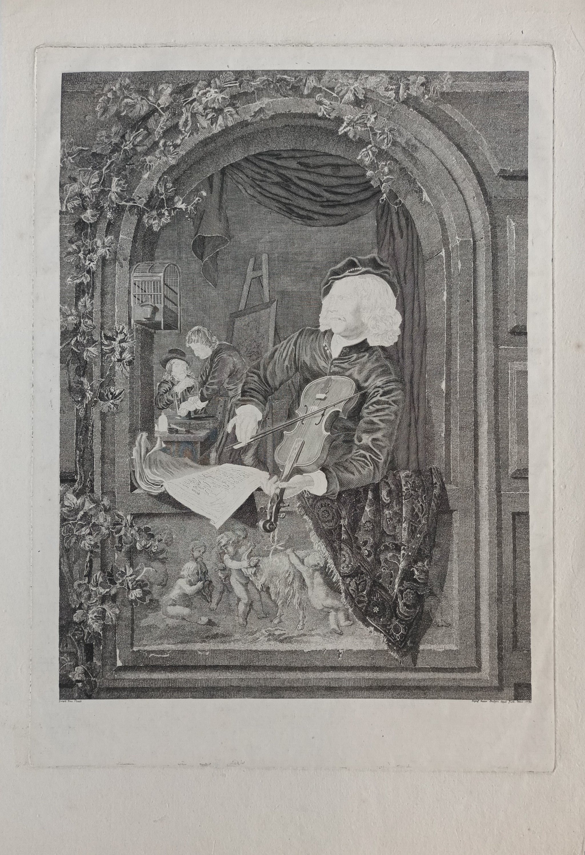 Le Portrait de Gérard Dow, Célèbre Peintre Hollandois, peint par lui-même. 1775.