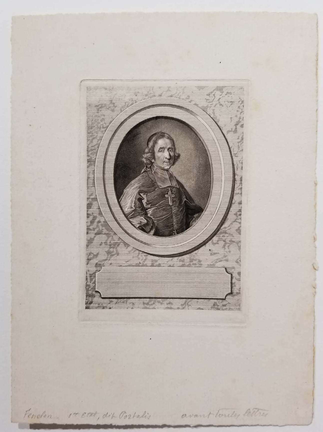 Portrait de Fénelon (St-Mondane 1651 † 1715 Cambrai).  1767.