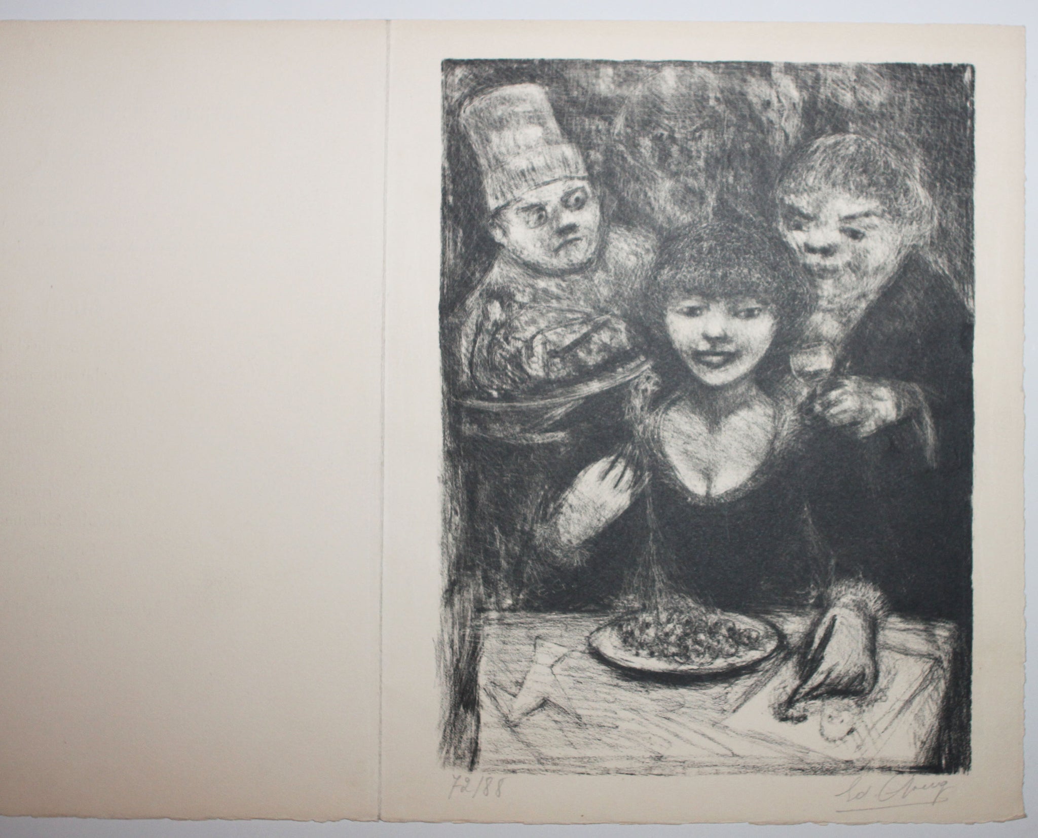 Menu pour la Société des Peintres Graveurs français à la Coupole le 26 février