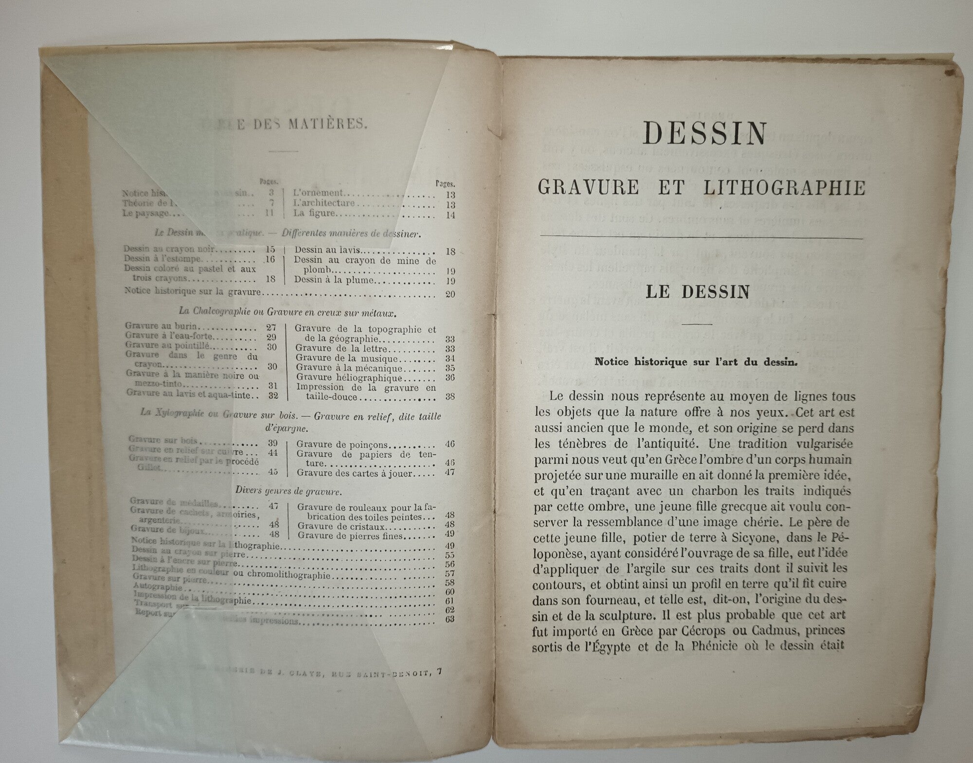 Dessin, gravure et lithographie : notions élémentaires et pratiques.