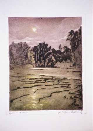 Reflet du soleil sur le lac.