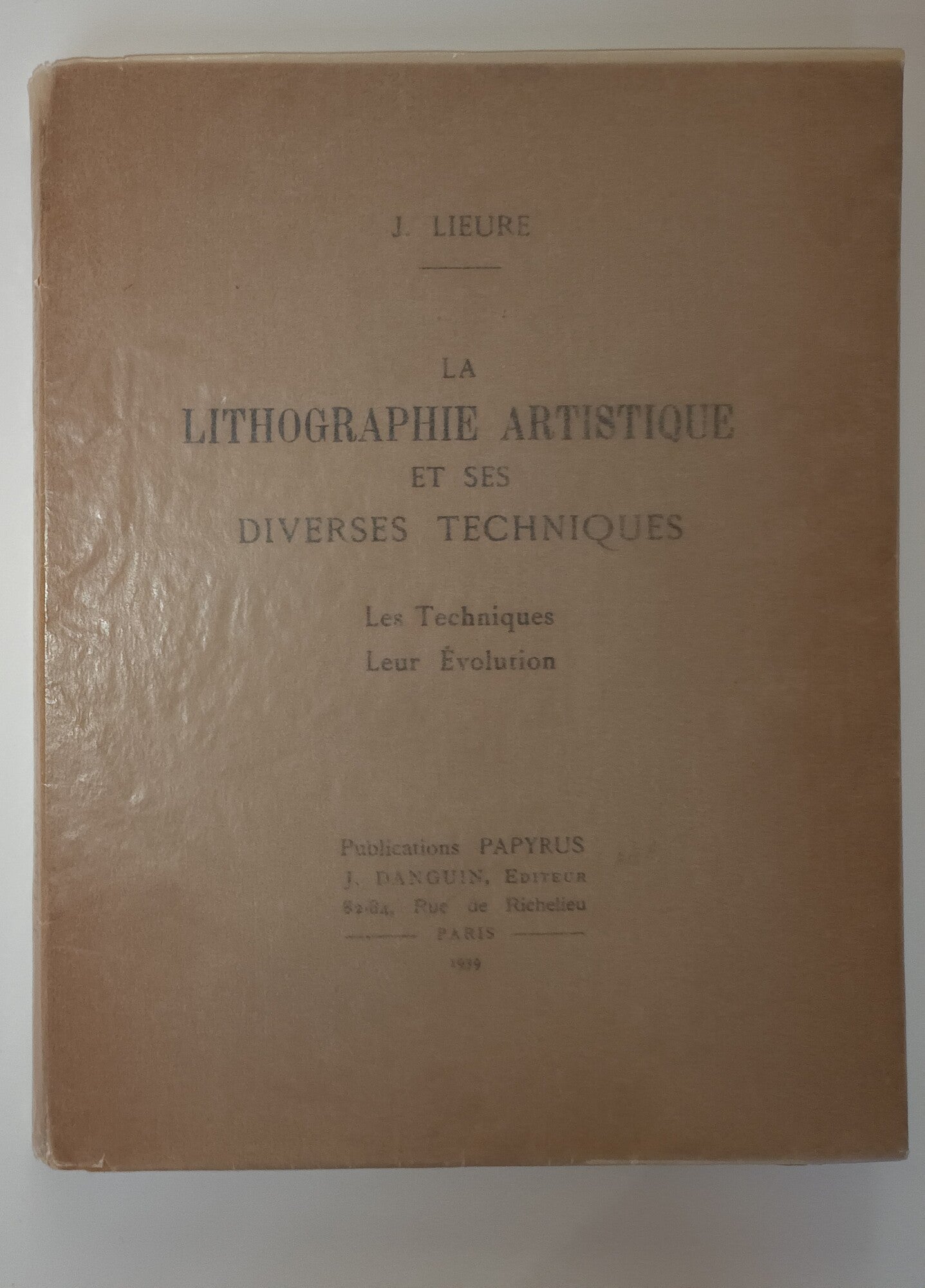 La lithographie artistique et ses diverses techniques.1939.
