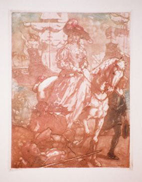 Arrivée de l'Elégante à cheval.