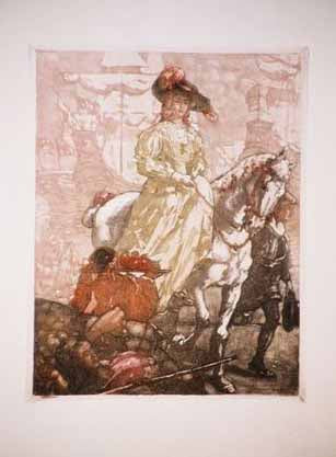 Arrivée de l'Elégante à cheval.