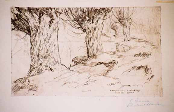 Les Saules. Emerainville.  Mars 1890.