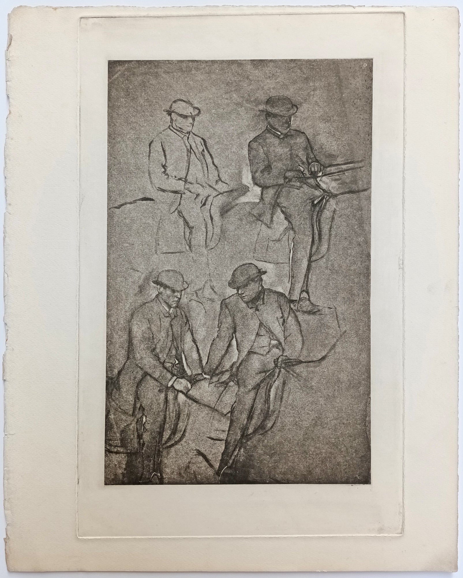 Quatre études de palefreniers. Vers 1878.