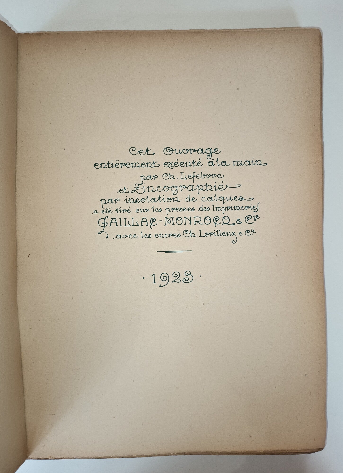 Traité de zincographie - Lithographie sur zinc. 1923.