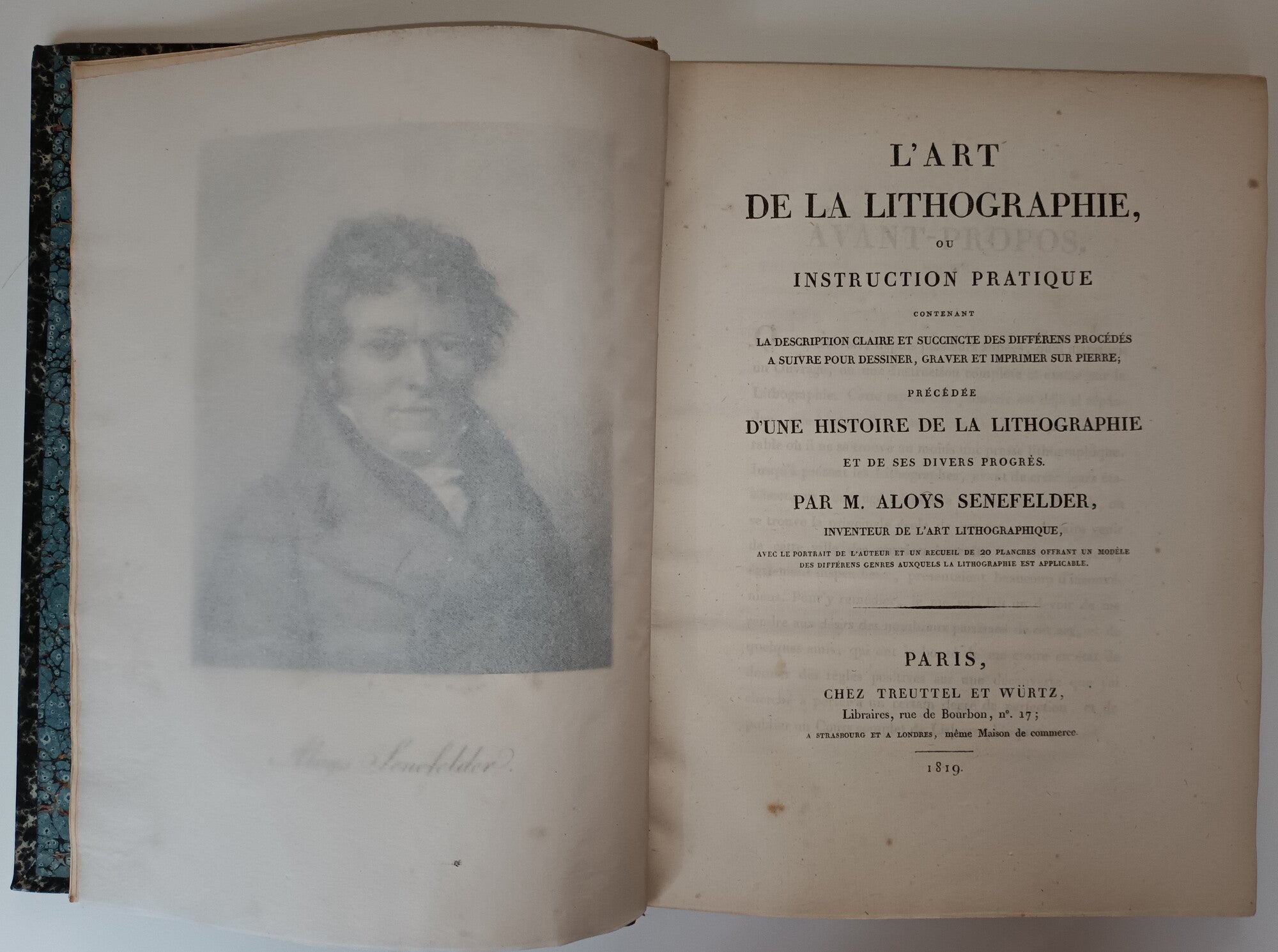 L’Art de la lithographie, ou instruction pratique ... Précédée d'une histoire de la lithographie. 1819.