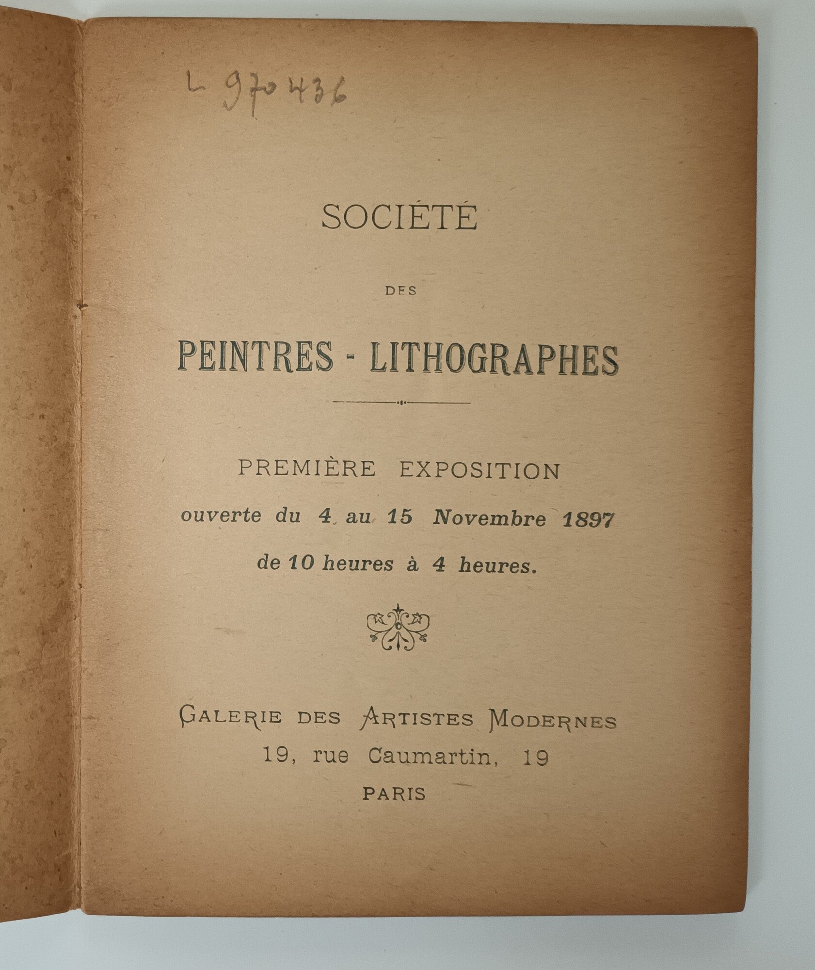 Société des peintres et lithographes - Première exposition. 1897.