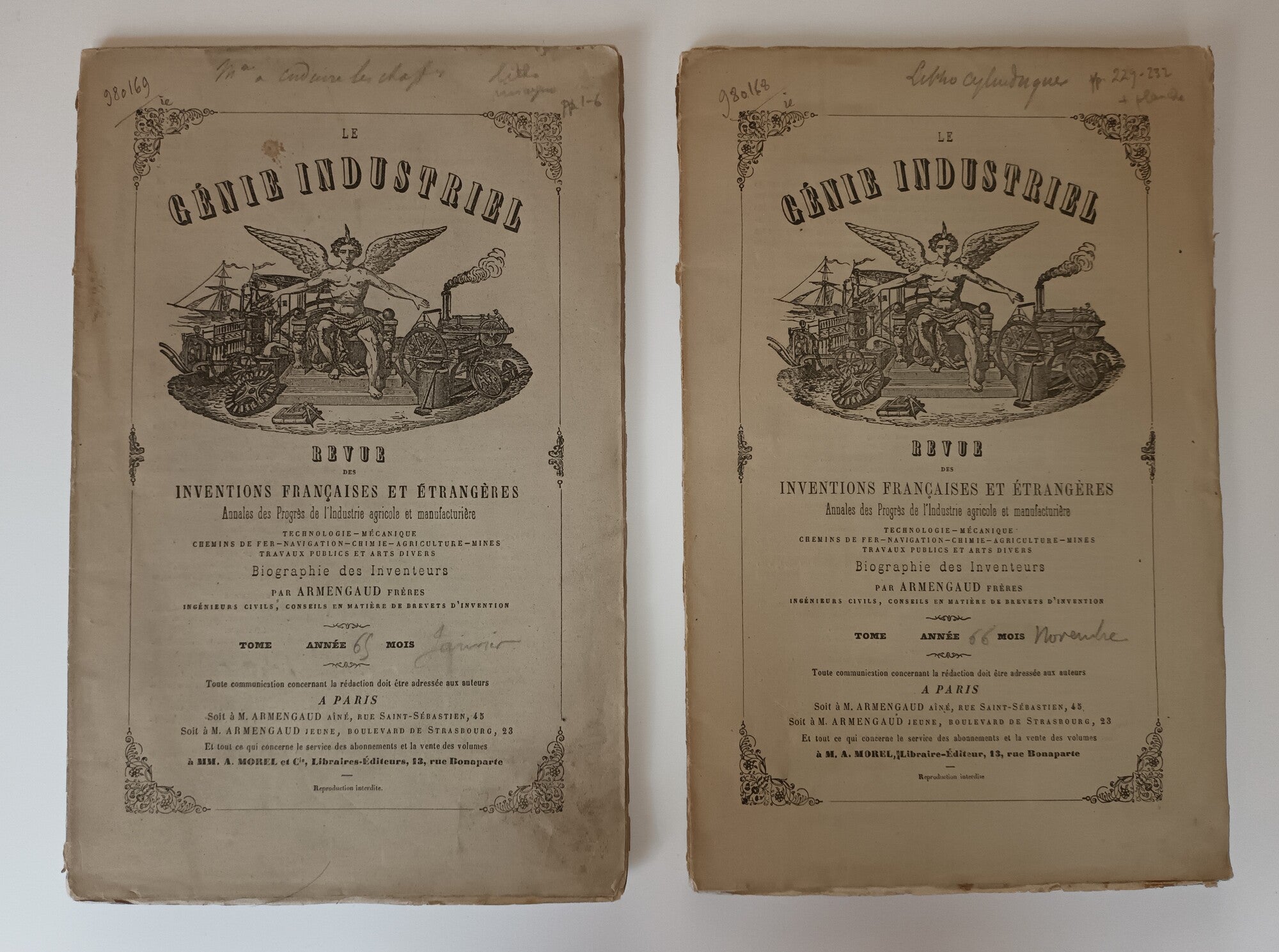 Le Génie Industriel, revue des inventions françaises et étrangères. 1865 et 1866.