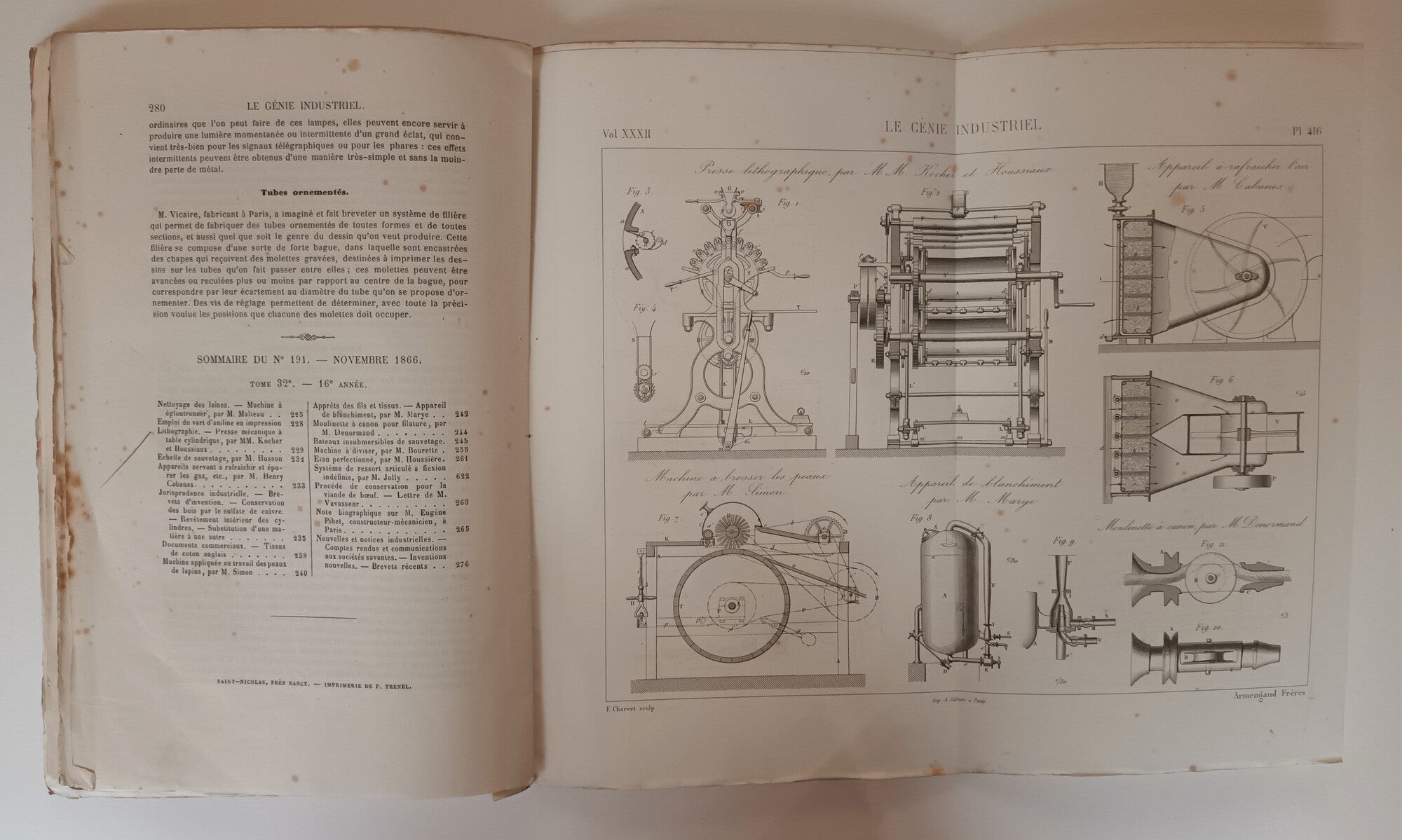 Le Génie Industriel, revue des inventions françaises et étrangères. 1865 et 1866.
