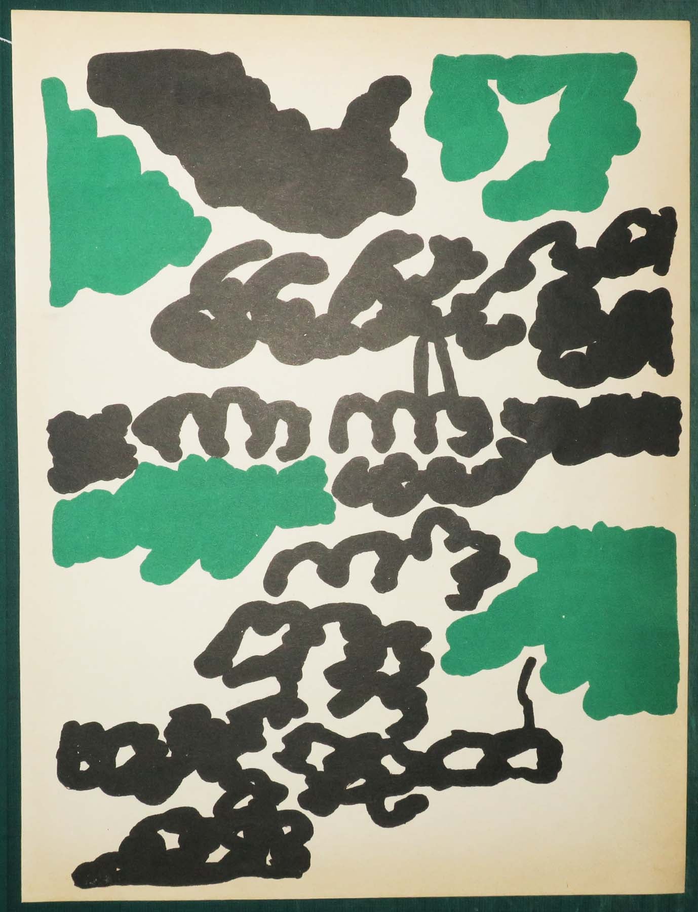 Composition noire et verte.