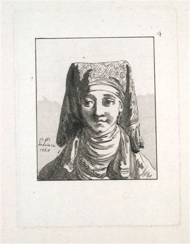 Tête de Femme vue de face.
