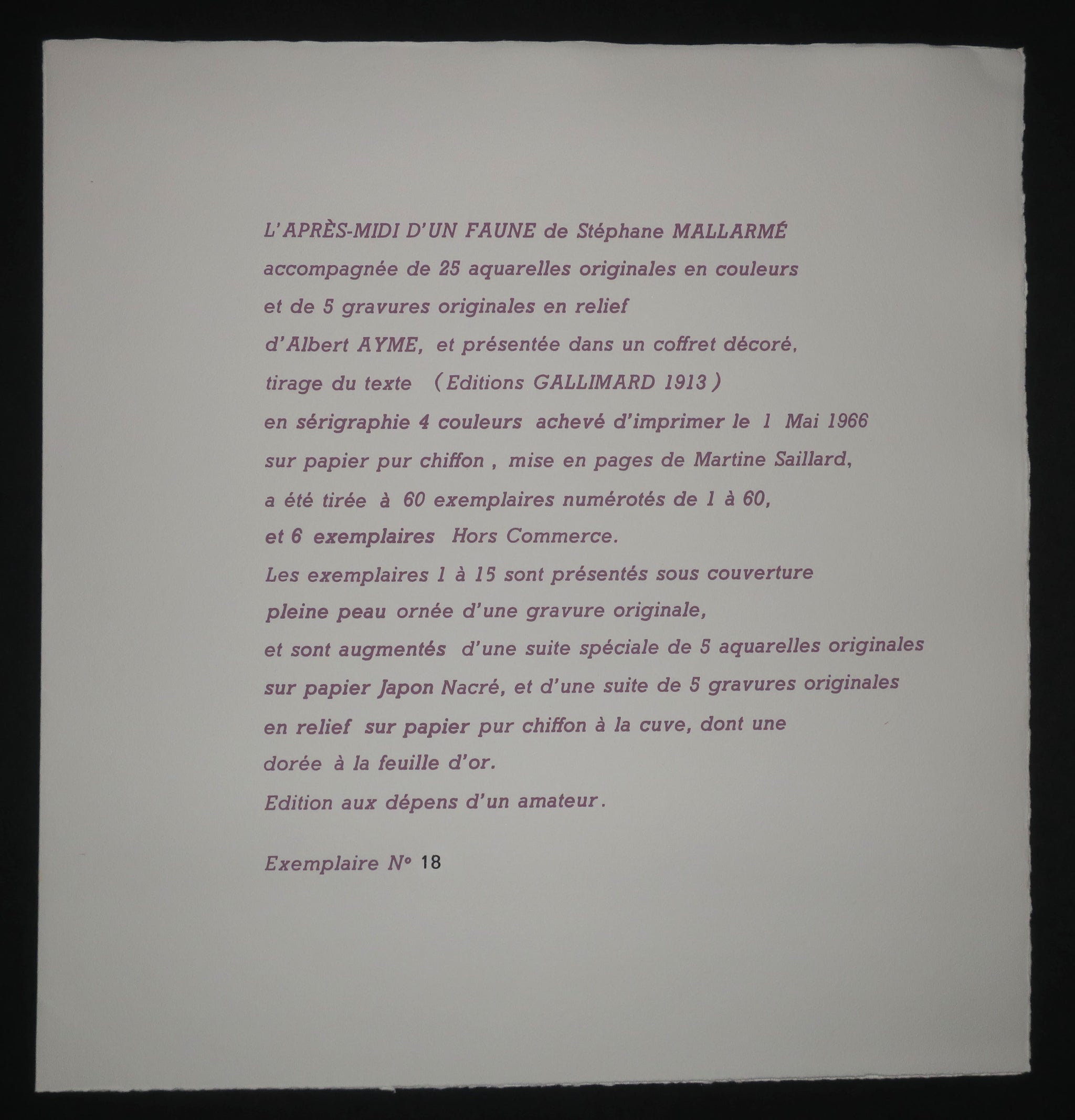 L’après-midi d’un faune, 1966.