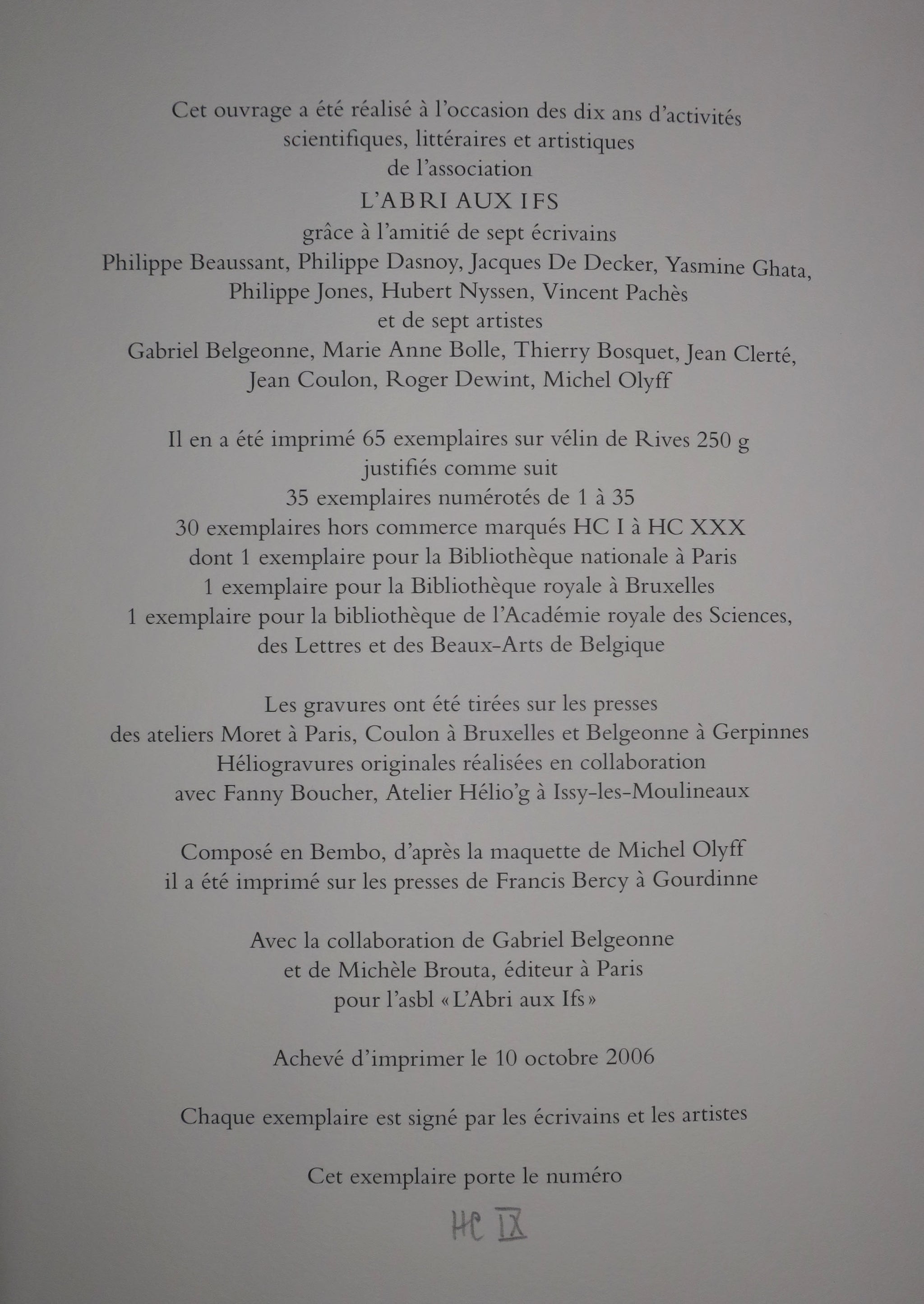 Le Temps de l’Arbre, 2006.