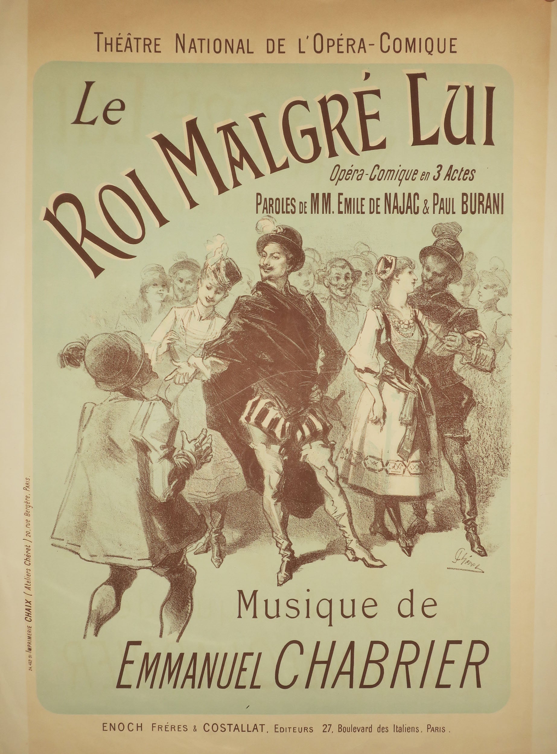 Affiche pour le Théâtre National de l'Opéra-Comique,
