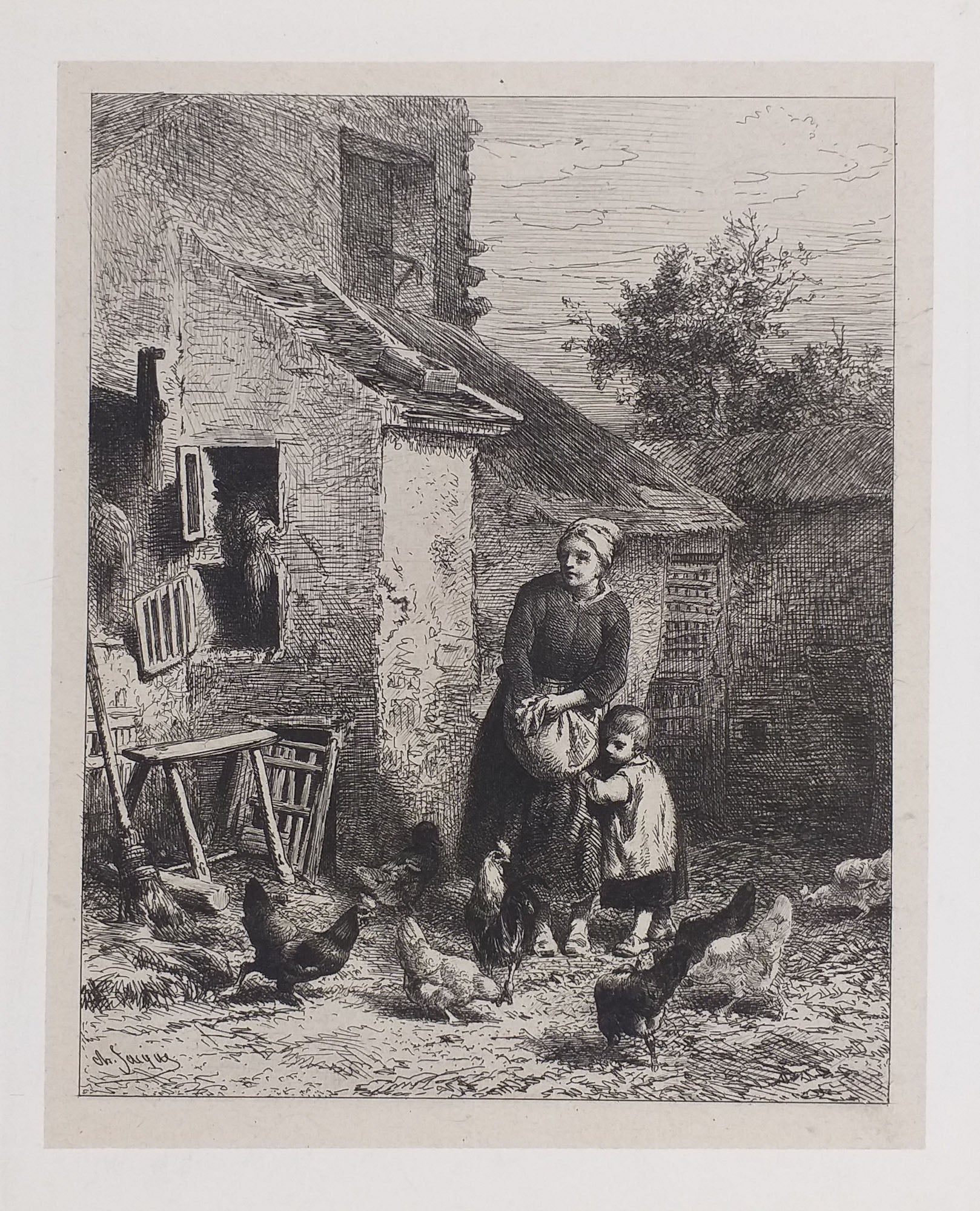 Un coin de cour. 1864.