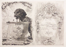 Charger l'image dans la galerie, Menu et Programme de la soirée du 23 mars 1921 pour La Gravure Originale en noir.