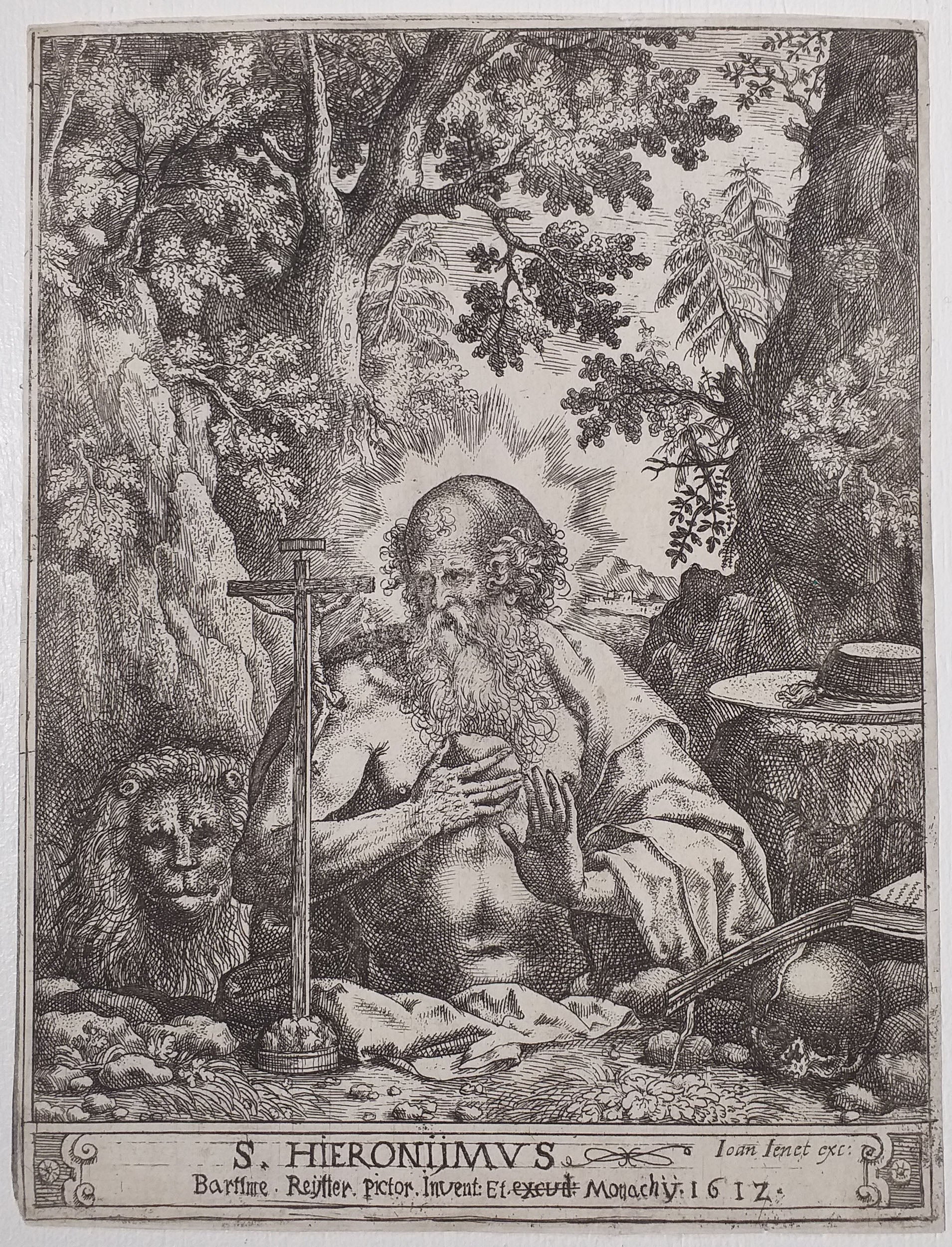 St Jérôme dans le désert tenant une pomme. 1612.