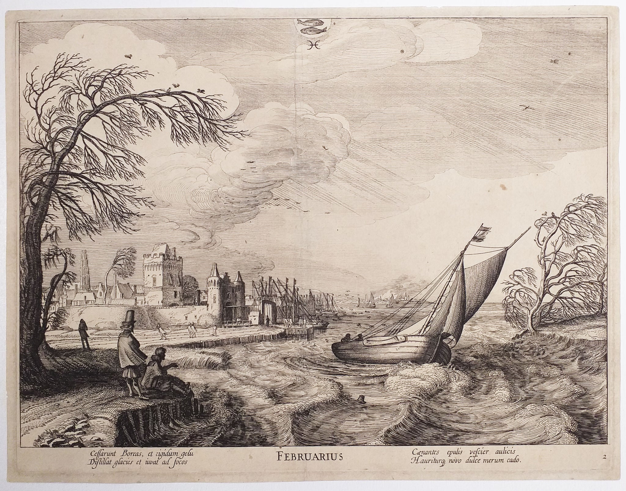 Februarius (Février). (Vue de Zuiderzee). 1618.