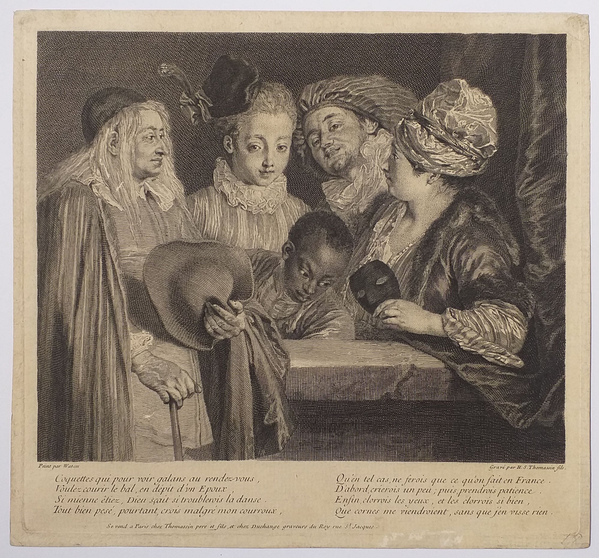 Coquettes qui pour voir galans au rendez-vous… c.1730.