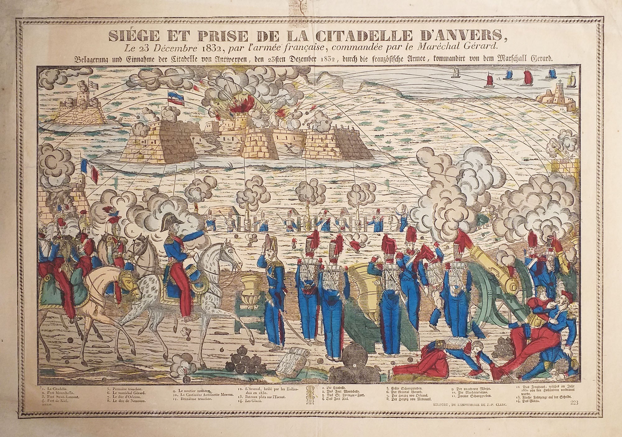 Siège et Prise de la Citadelle d'Anvers, le 23 décembre 1832, par l'Armée française, commandée par le Maréchal Gérard.