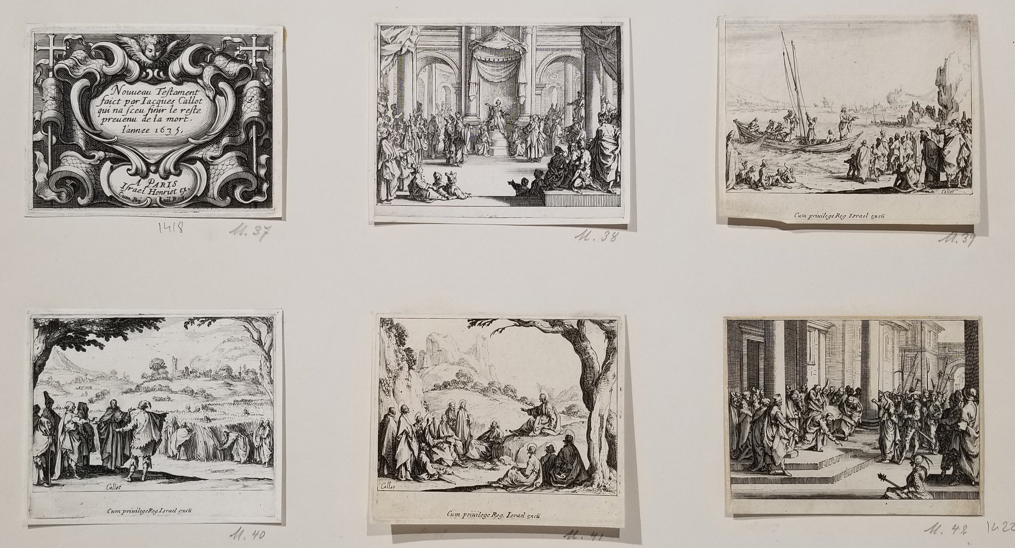 Nouveau Testament faict par Jacques Callot qui na sceu finir le reste prevenu de la mort. 1635.