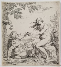 Charger l'image dans la galerie, Adam et Eve tenant la pomme.  Vers 1639.