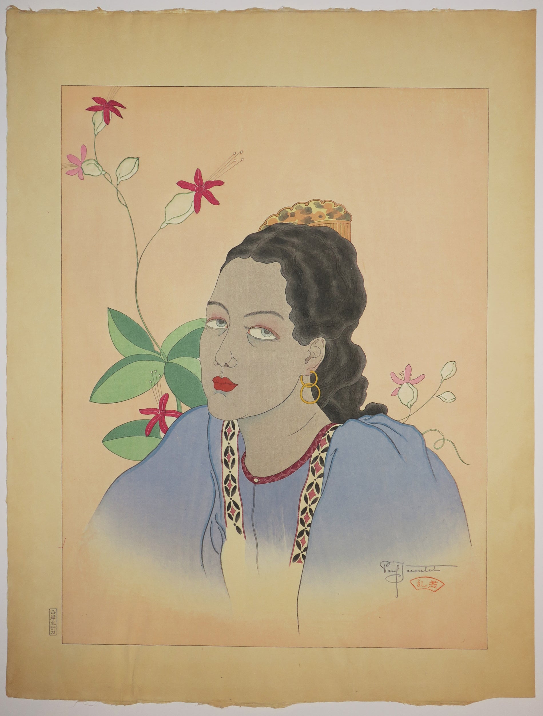 Une jeune fille de Fidji (Océanie).  1935.