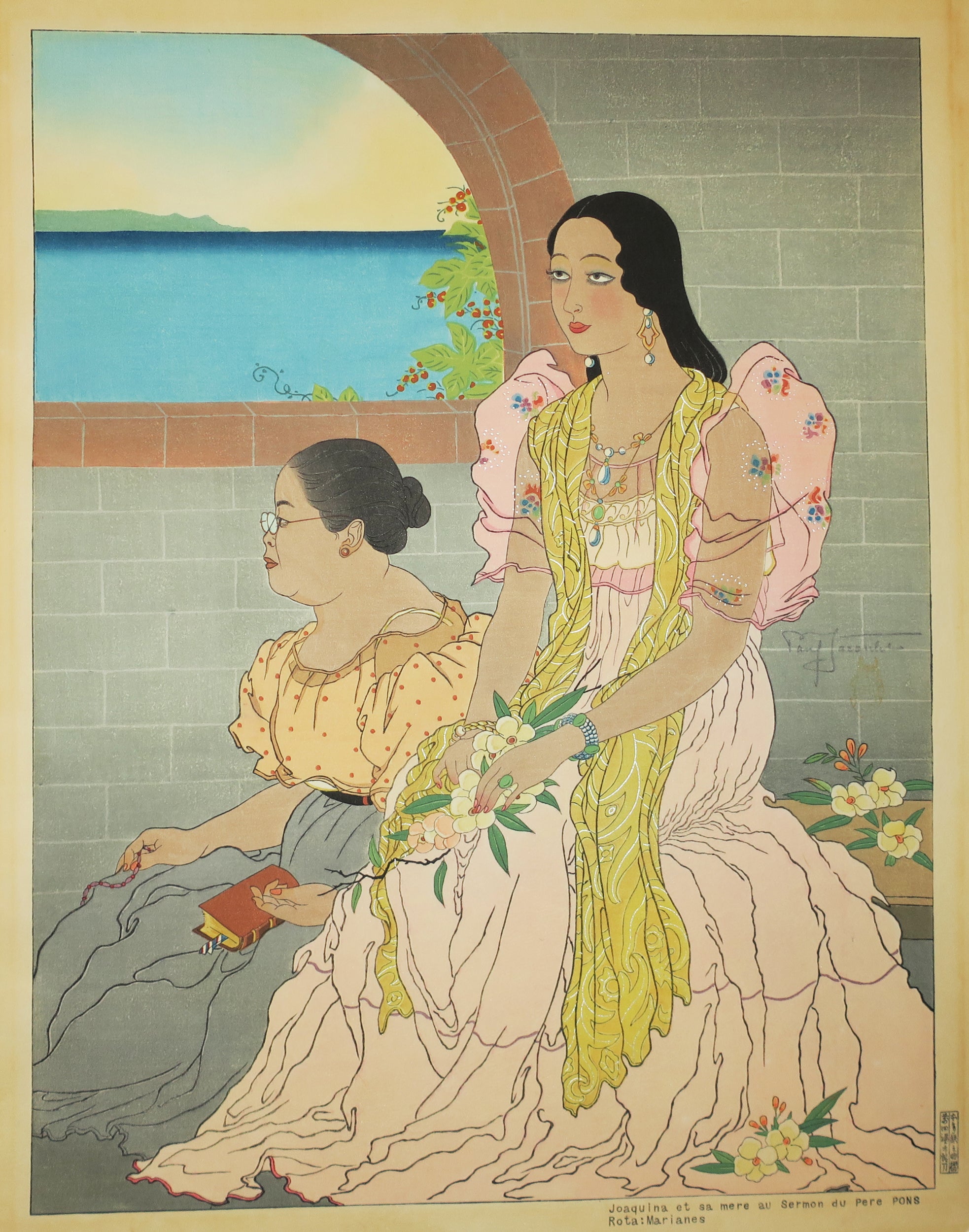 Joaquina et sa mère au Sermon du Père Pons, Rota: Marianes.  1947.