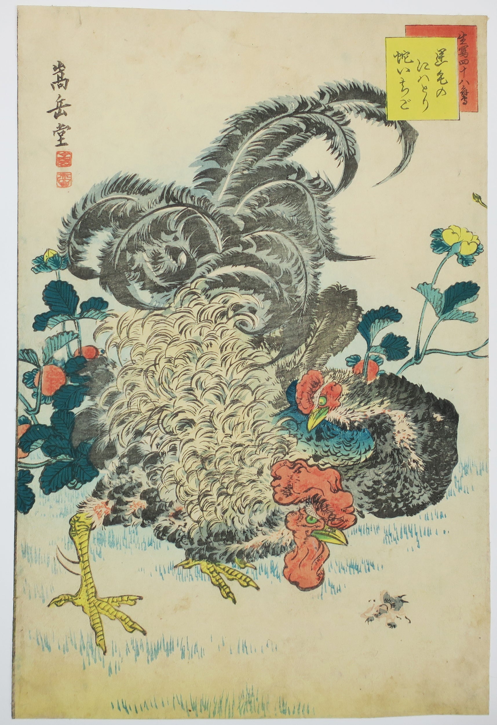 Combat de coqs (Sakage no niwatori hebi ichigo). 1859.