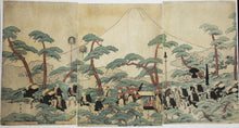 Charger l'image dans la galerie, Procession de Daimyô passant le Mont Fuji. 1791-1792.