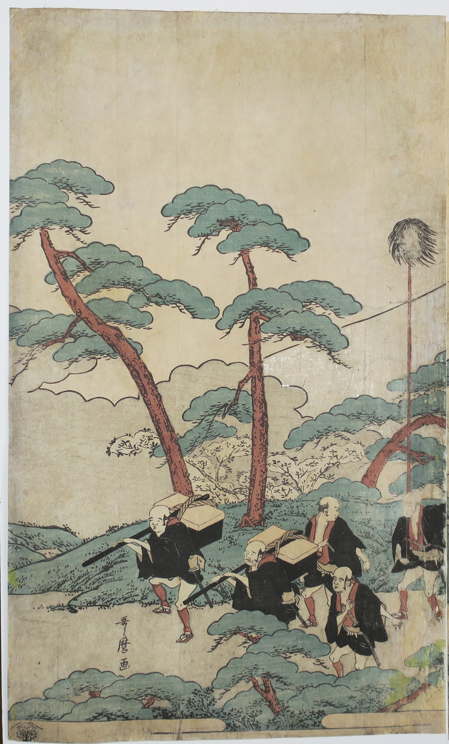 Procession de Daimyô passant le Mont Fuji. 1791-1792.