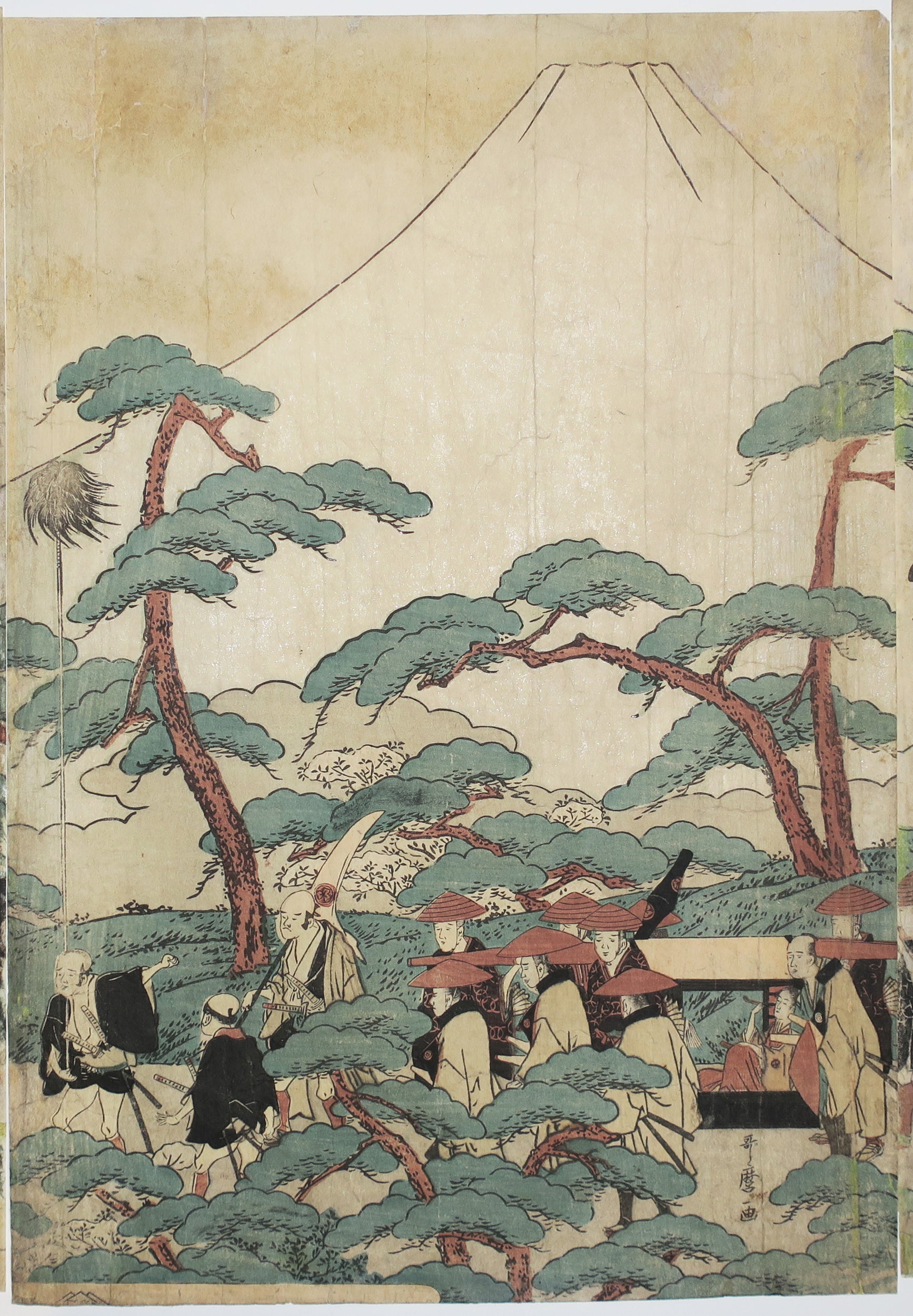Procession de Daimyô passant le Mont Fuji. 1791-1792.