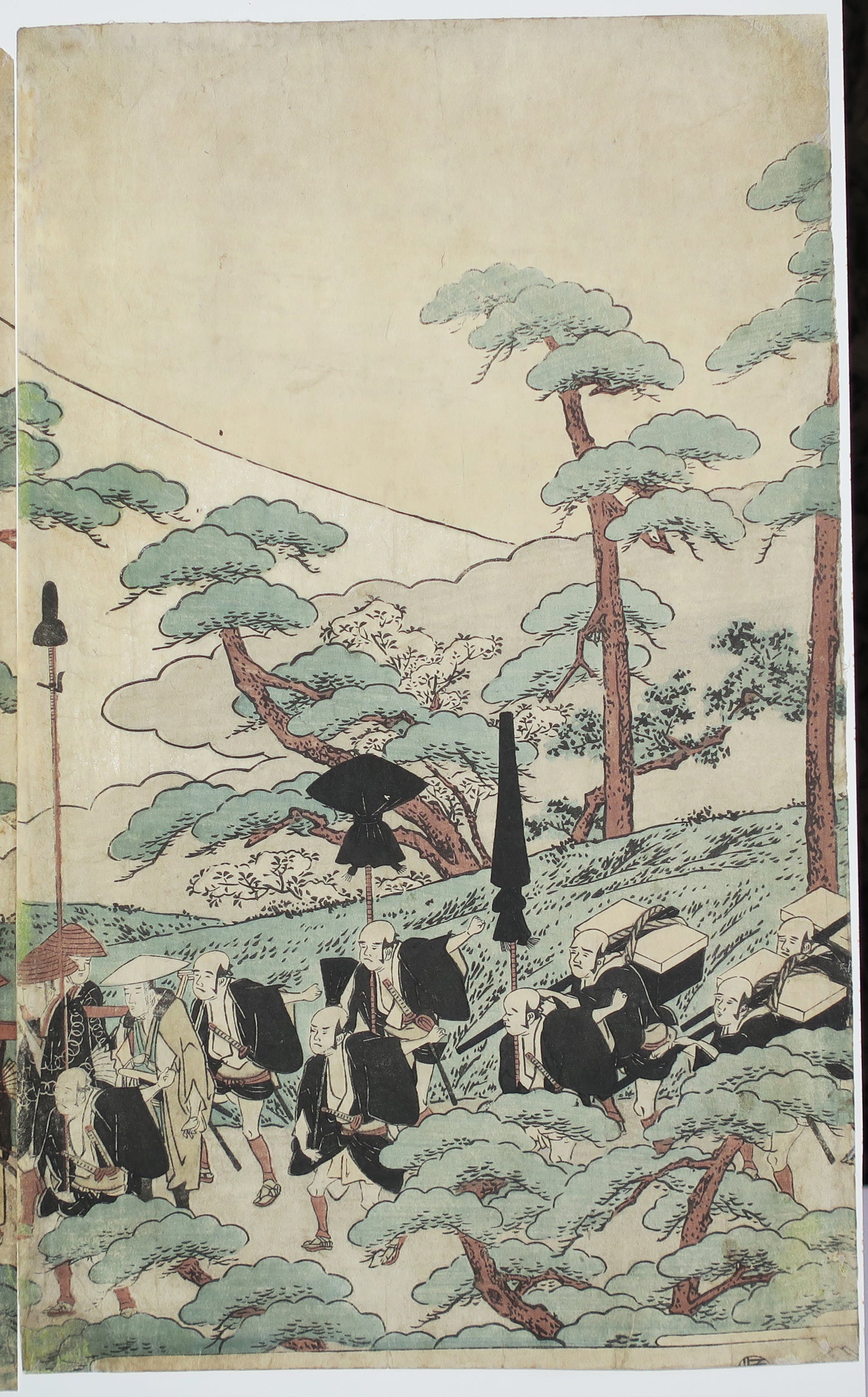 Procession de Daimyô passant le Mont Fuji. 1791-1792.