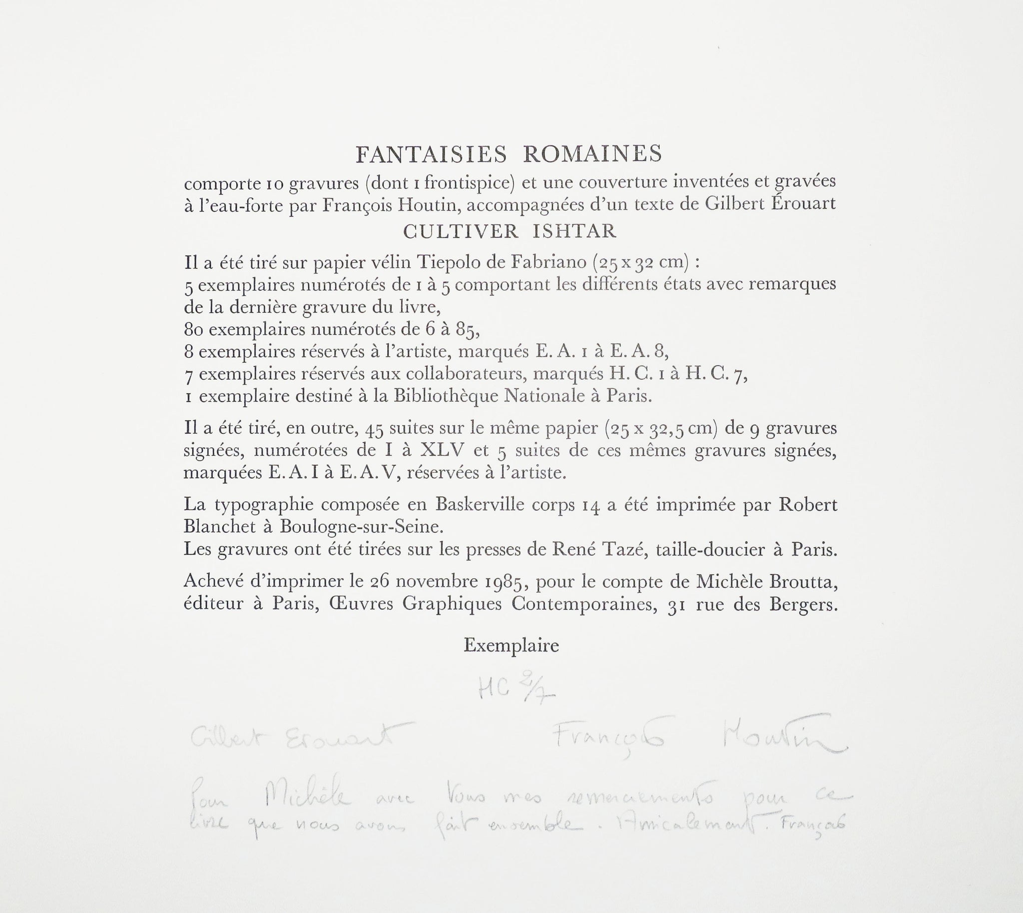 Fantaisies Romaines. 1985.