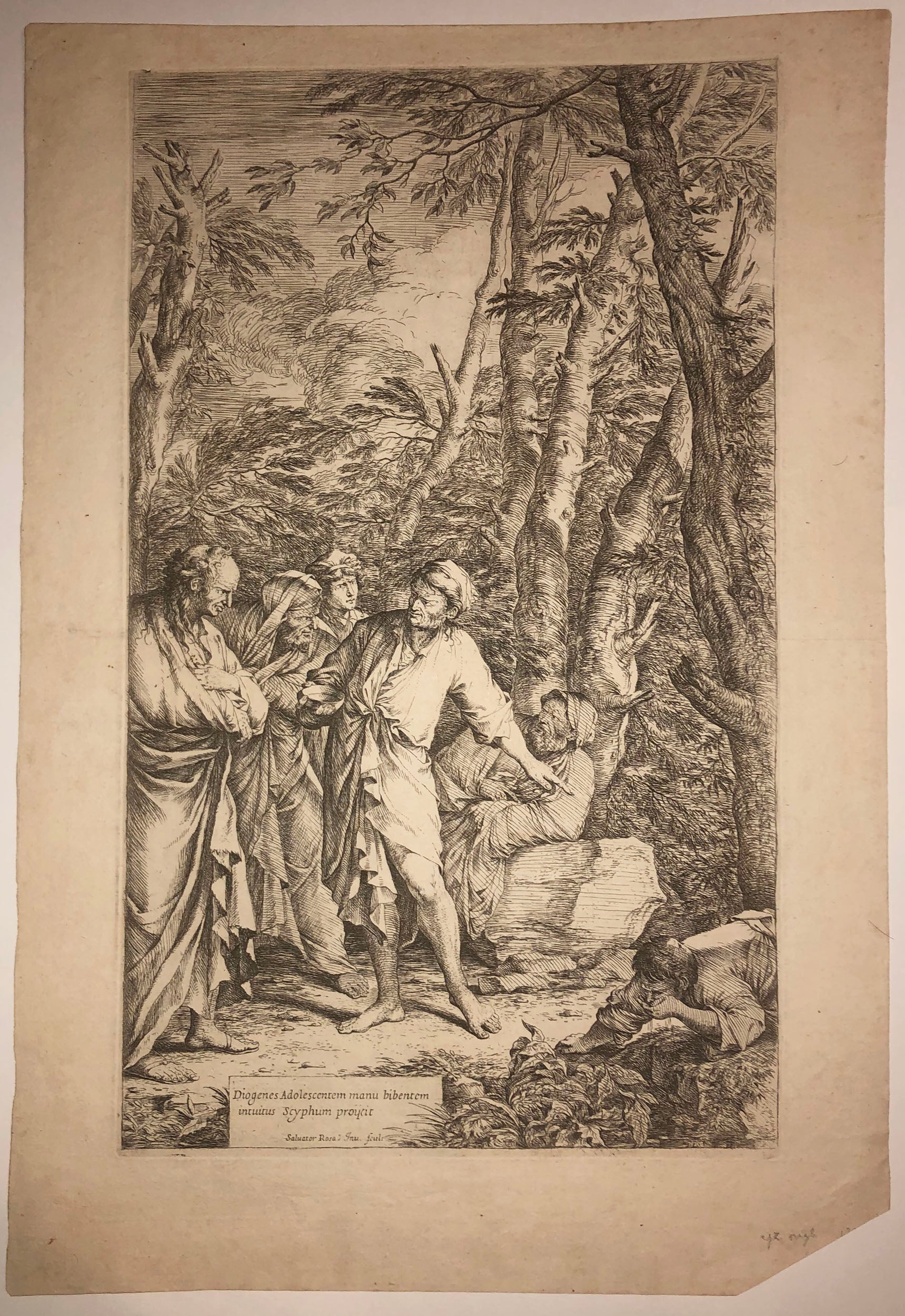 Diogène avec son écuelle. Vers 1661.