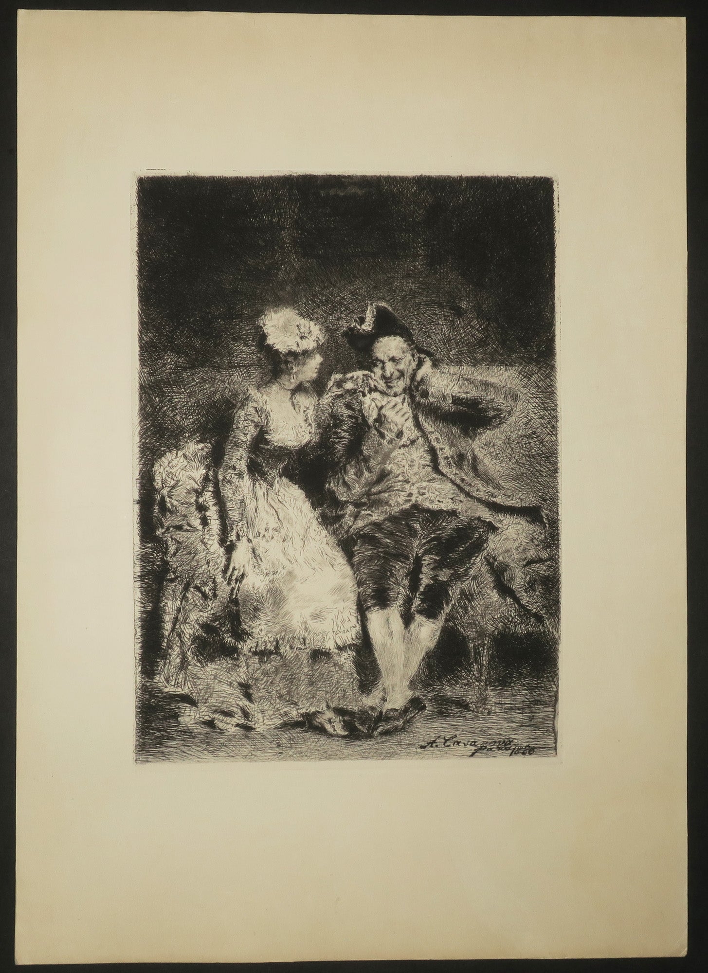 Tentation (Jeune femme flirtant avec un homme plus âgé).