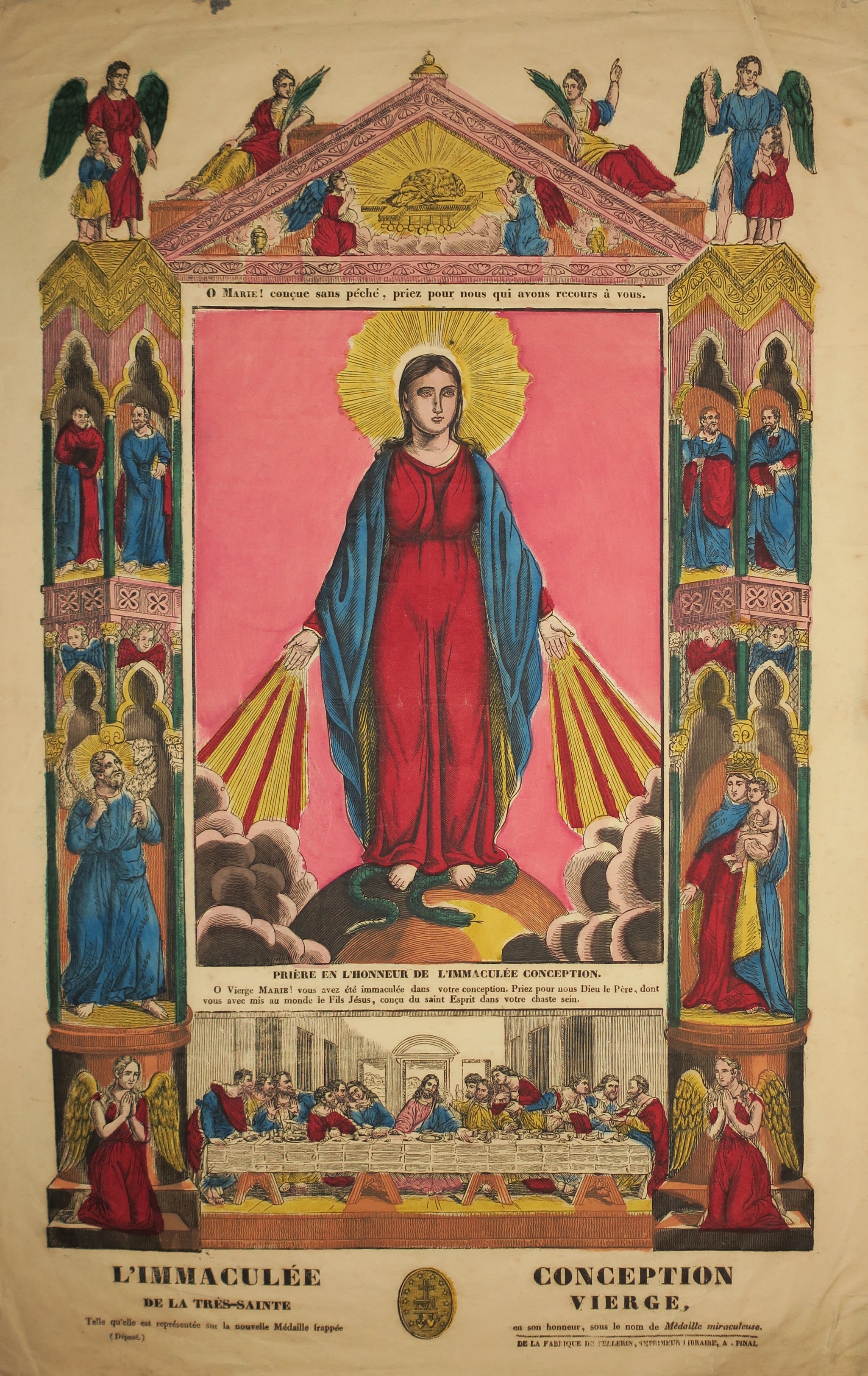 L'Immaculée Conception de la très-Sainte Vierge, telle qu'elle est représentée sur la nouvelle Médaille frappée en son honneur, sous le nom de Médaille miraculeuse.