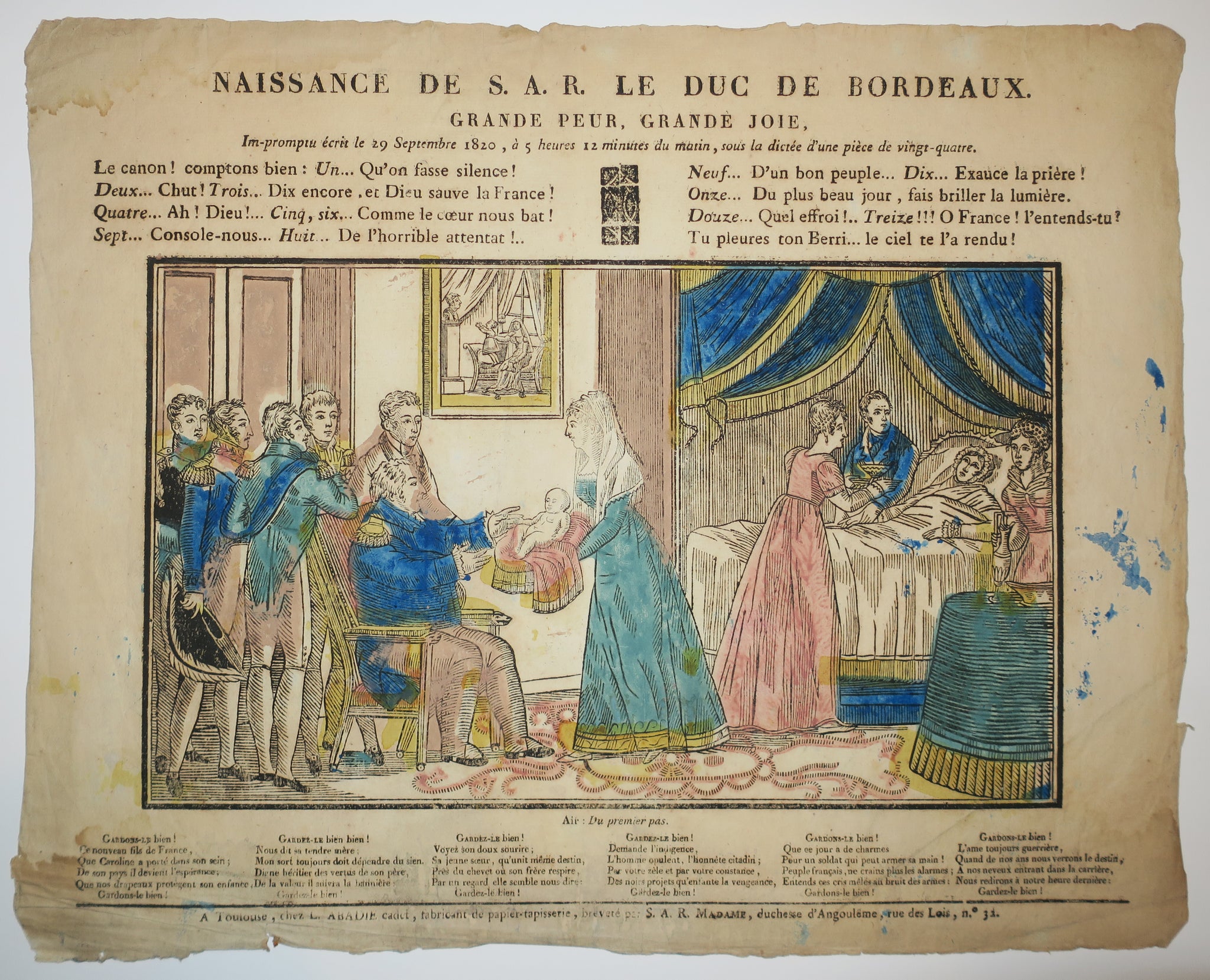 Naissance de S.A.R. le Duc de Bordeaux. Grande peur, grande joie.