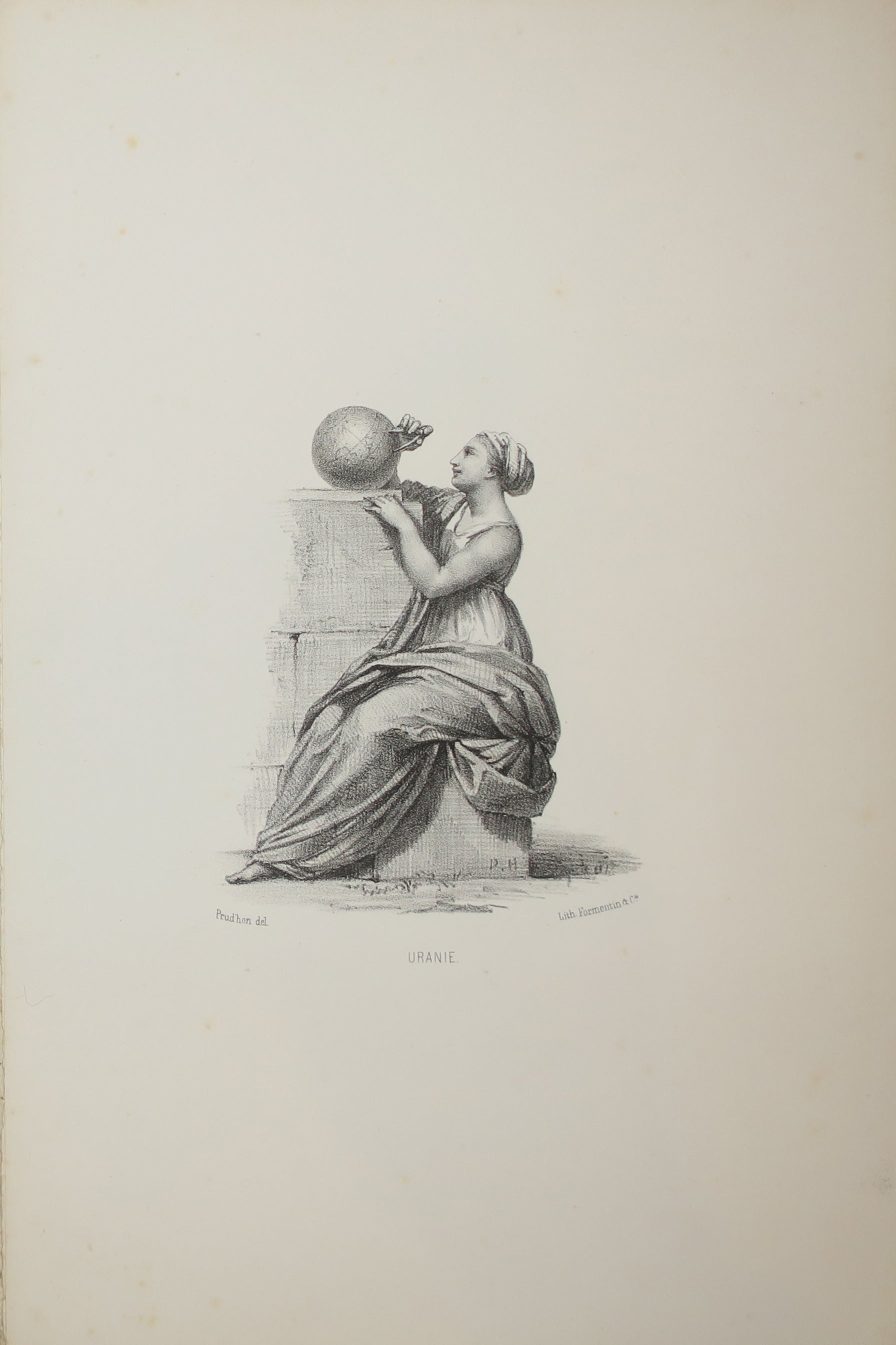 Apollon et les Muses, Dessins de Prud'hon, lithographiés par J. Boilly.  1845.